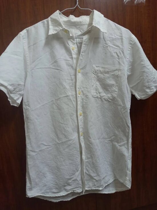 Tops - White Short Sleeve Button Shirt